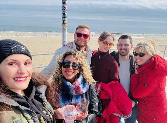 Jenny Rae Stine's wine tasting group enjoying the boardwalk, Photo by Paige White