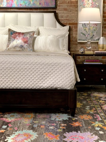 The addition of upholstery adds elegance to a headboard
