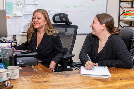 Misty with Bayley, Valcore Construction's production manager 