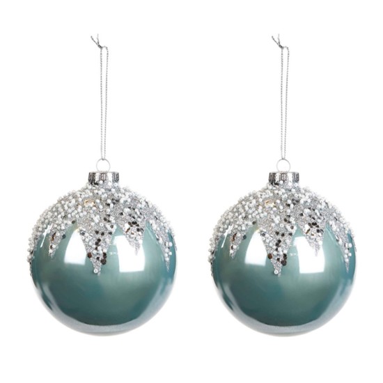 A by Amara Beaded Top Baubles - Set of 2, Blue, $25
