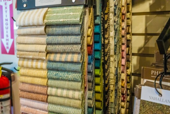 Showrooms full of fabric and tile and wall coverings.