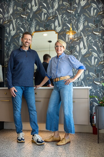 The owners of Kitch Cabinetry, Jenn and Jeremy Edwards.