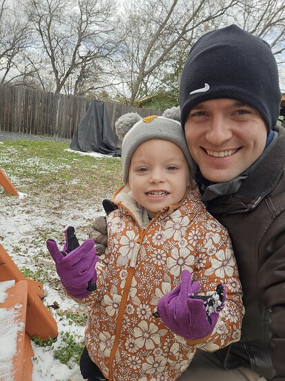 Avery with his daughter, Mila.