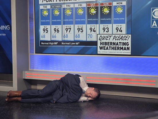 Catching some ZZ's where he can.