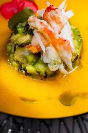 Avocado and crab soup. Perfect for summer.