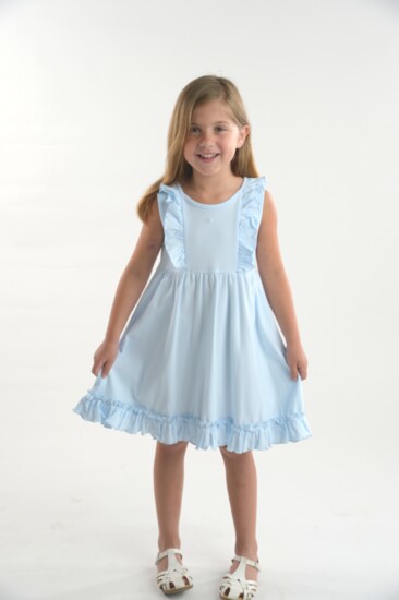 Lainey Luongo, 7-Wearing blue dress from Purple Peanut