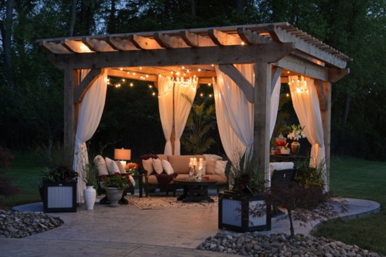 STAYCATION SPACE IDEAS Dedicated relaxing space, Hot tub or fire pit, Lighting for ambiance, Sound system 