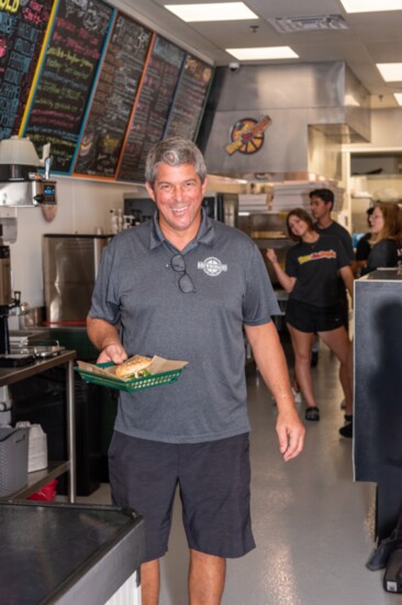 Owner Michael Bacon at his new Brew-Za-Bagels.