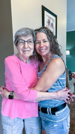 Paula and her mom, Lovella, during a visit in July.