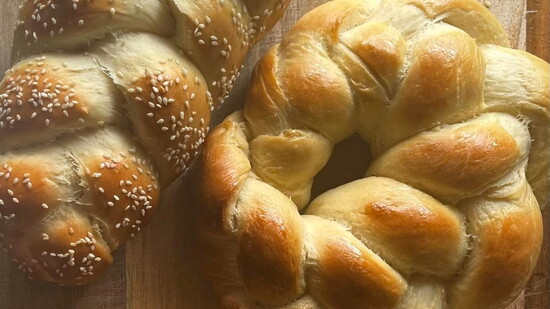 Warm, golden challah from Bailey’s Bread