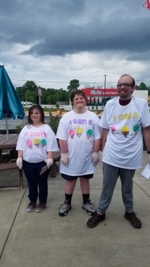 I Can 2 Participants Serve Ice Cream at a Community Event at Newtown Creamery in Stephens City