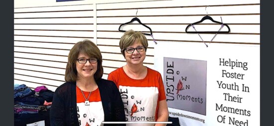 Executive Director Becky Saunders and sister Deb Bayliss at a Seasonal Blessings Party