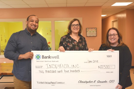 Bankwell donates to Inspirica through ‘Bankwell For Good’ Employee award.