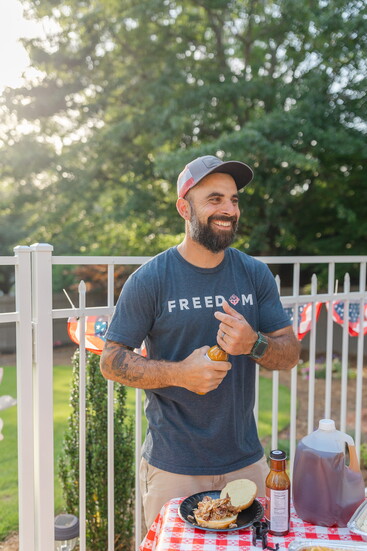 Jordan Anderson with FullTilt Landscapes was excited for barbecue!
