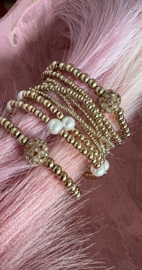 Neutral beaded bracelets are trending for every outfit. 