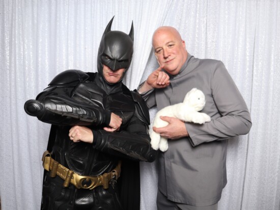 Batman with the notorious Dr. Evil.