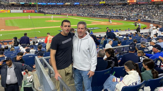 Roy and Max Zitomer at a Yankee game