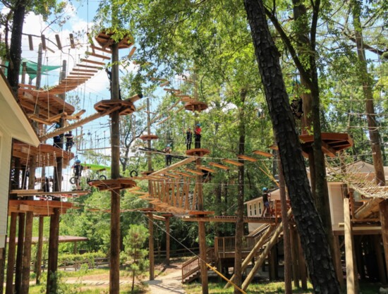 Texas Treeventures Adventure Course at Rob Fleming Park, adjacent to the expansive 1,800-acre George Mitchell Nature Preserve.