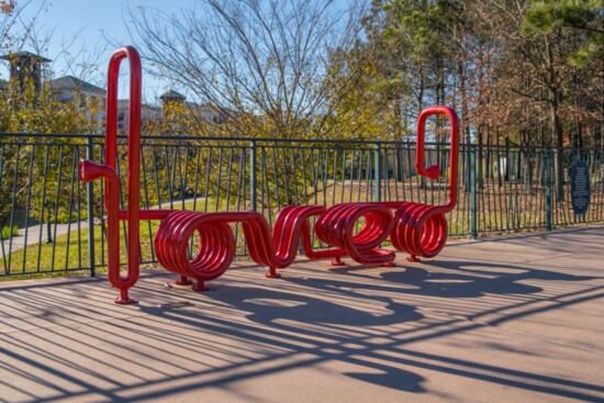“You Are Loved” is one part of the Art Bench Project. Benches are placed throughout The Woodlands Waterway, Town Green Park, and Hughes Landing. 