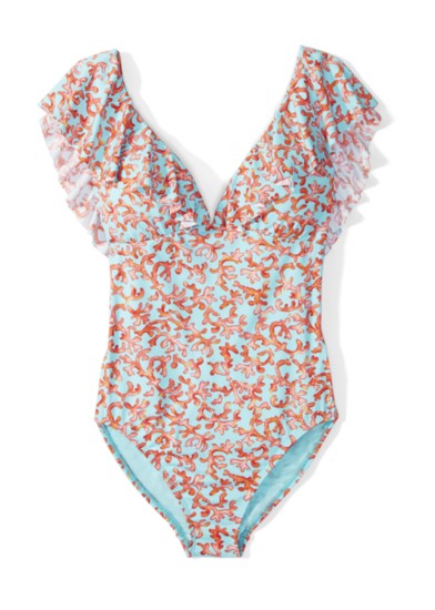 Coral Cabana Double V 1Pc with Flounce by Tommy Bahama - $159