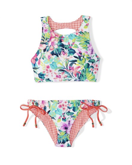 Fleur de Flora Reversible High Neck Top and String Bottom by Tommy Bahama - Floral Side – Top - $105 ; Bottoms - $79