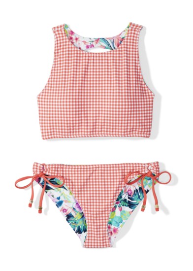 Fleur de Flora Reversible High Neck Top and String Bottom by Tommy Bahama - Gingham Side – Top - $105 ; Bottoms - $79