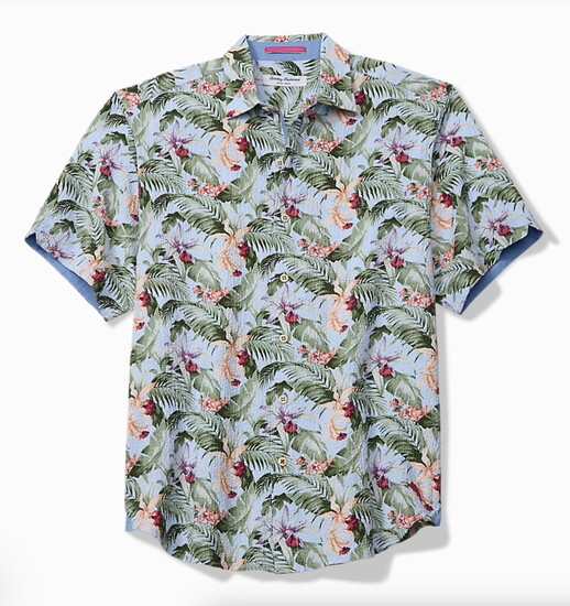 Nova Wave Blue Sky Vines Cotton-Blend Shirt, $135