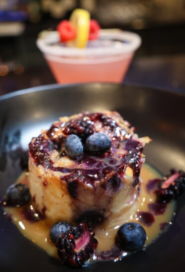 Blueberry White Chocolate Bread Pudding 