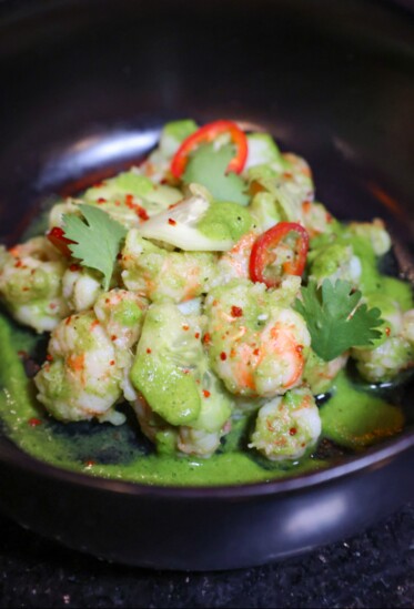 Chilled Chile Verde Marinated Rock Shrimp