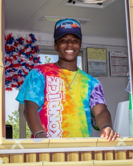 Eric Hill, Jr. is ready to wait on customers during Freedom Fest 2019.