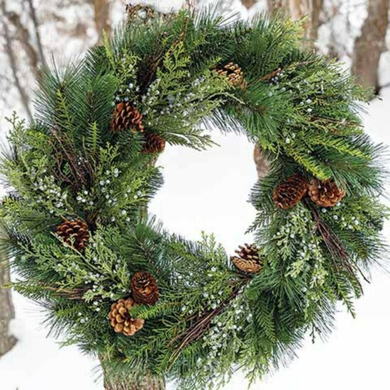 12. Evergreen Juniper Wreath - Olive & Cocoa $188