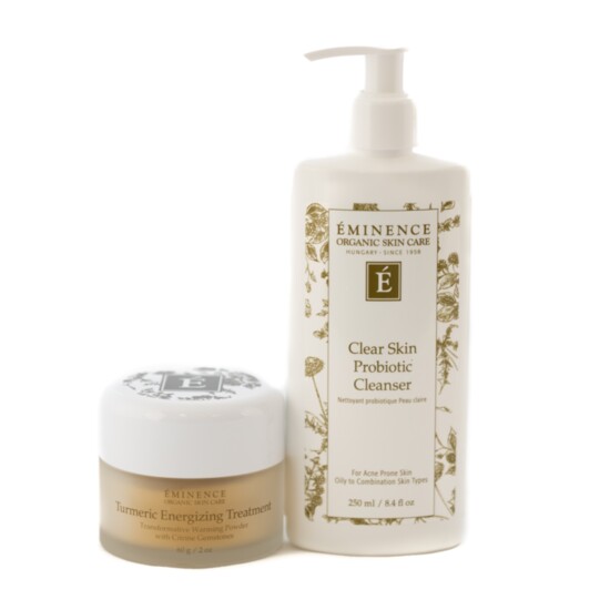 Éminence Turmeric Energizing Treatment and Éminence Clear Skin Probiotic Cleanser