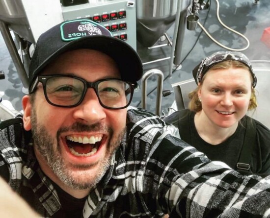 Adam and his former assistant brewer, Maggie Jenkins