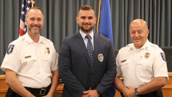 Officer Adrian Gajor was recently sworn in as a new member of the department. 