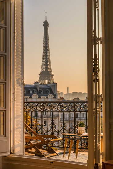A view of the Eiffel Tower.