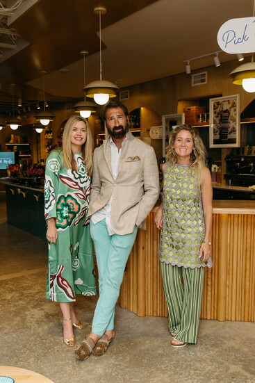Liz Brown, Publisher of Queen City Lifestyle, with photographer Nick Mele and Stephanie Muhs, Founder of The Grove