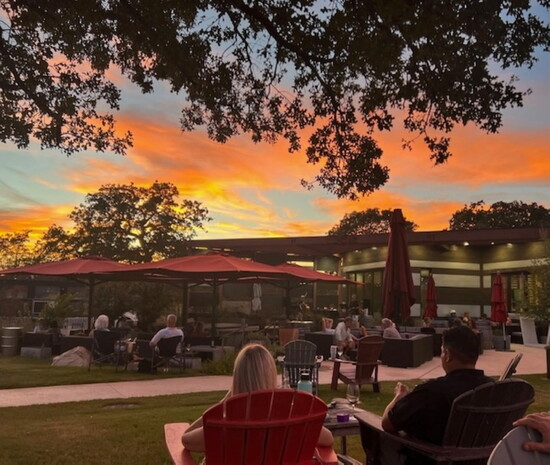 Taking in the sunset at Adega Vinho