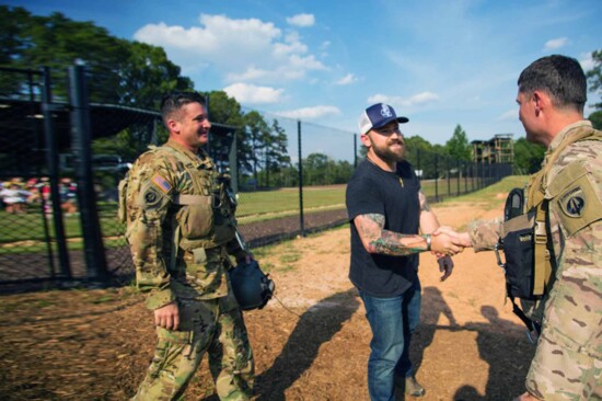 Zac meets soldier at Camp Southern Ground