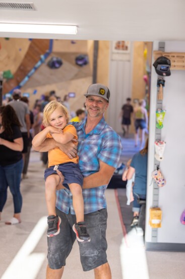 Owner Sebastiaan Zuidweg poses with his son Ryker 