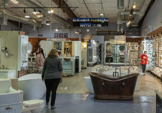 The Benjamin Plumbing Supply showroom has something for every style.