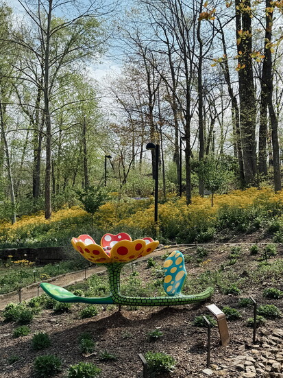 Sculpture by Yayoi Kusama at Crystal Bridges