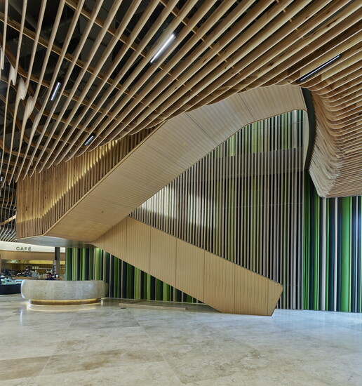 Staircase. Photo by Timothy Hursley, courtesy of Heartland Whole Health Institute.