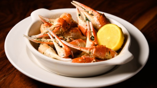 Snow Crab Claws: appetizer made with garlic lemon, white wine and a butter sauce 