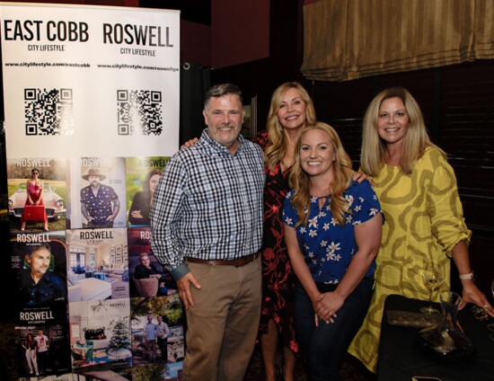 L - R: Chris Benziger, East Cobb and Roswell City Lifestyle publisher, Lisa Thibault, Jamie Benziger, & Jennifer Conforti