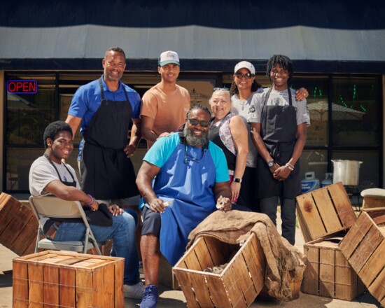 Seated L - R: Brysen and Bahli Mullins. Standing L-R, Antonio Vincent,  Justis Mullins, Judy Scott, Tara Mullins and Christien Mullins.