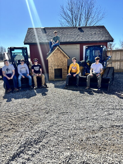 Fort Osage CTC students put their skills to work creating a doghouse for Misty Jo Dogwatch.