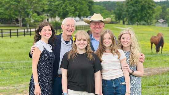 Joshua Smith with his father and his four daughters