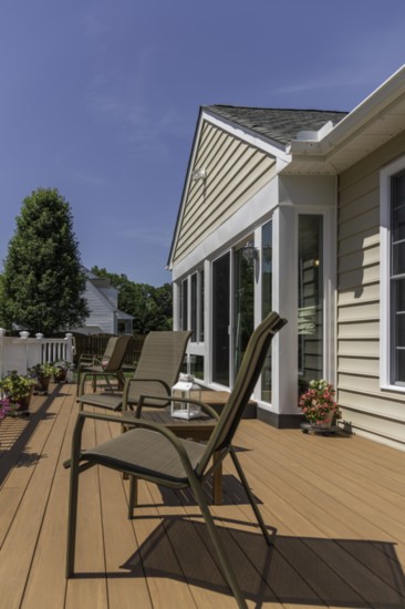 New deck is attached to sunroom