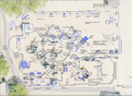 The plans for the new playground redesign. 