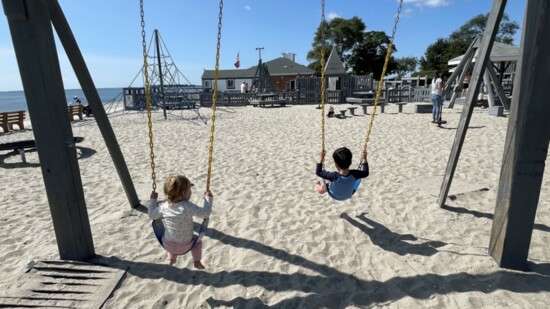 The current swings looking out at some of the space being revamped. Photo by Samantha Owades.